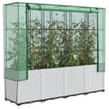 Miniatyrbillede 2 af 10: vidaXL højbed med drivhusovertræk 160x40x153 cm rattan-look