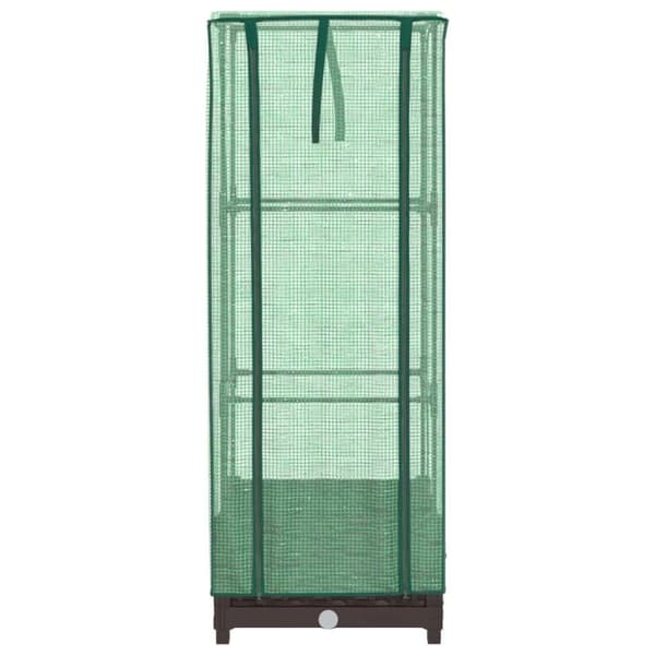 vidaXL højbed med drivhusovertræk 40x40x123 cm rattan-look