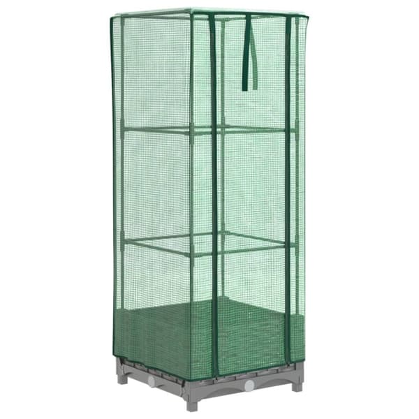 vidaXL højbed med drivhusovertræk 40x40x123 cm rattan-look