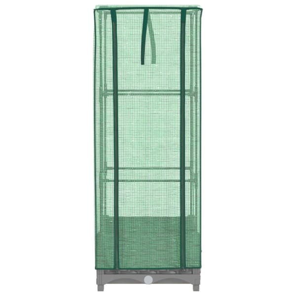 vidaXL højbed med drivhusovertræk 40x40x123 cm rattan-look