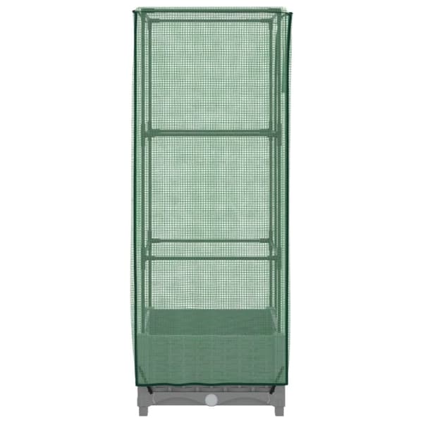 vidaXL højbed med drivhusovertræk 40x40x123 cm rattan-look