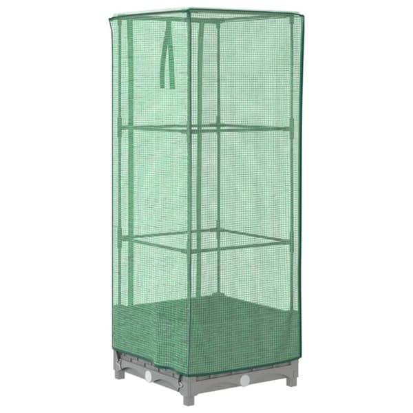 vidaXL højbed med drivhusovertræk 40x40x123 cm rattan-look