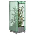 Miniatyrbillede 2 af 10: vidaXL højbed med drivhusovertræk 40x40x123 cm rattan-look