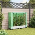 Miniatyrbillede 4 af 10: vidaXL højbed med drivhusovertræk 120x40x123 cm rattan-look