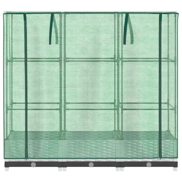 vidaXL højbed med drivhusovertræk 120x40x123 cm rattan-look