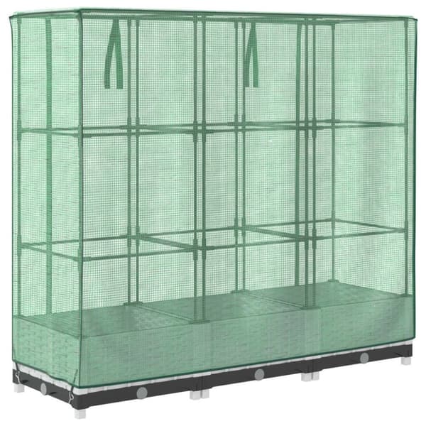 vidaXL højbed med drivhusovertræk 120x40x123 cm rattan-look