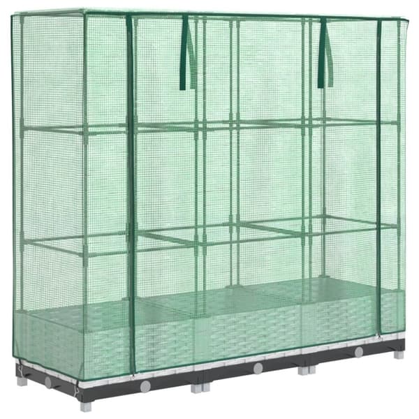 vidaXL højbed med drivhusovertræk 120x40x123 cm rattan-look