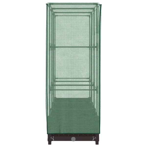 vidaXL Odlingslåda med växthusöverdrag rottinglook 120x40x123 cm