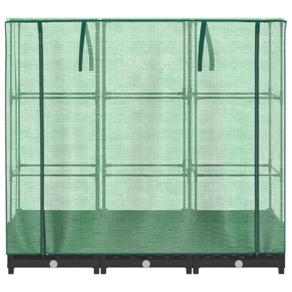 vidaXL højbed med drivhusovertræk 120x40x123 cm rattan-look