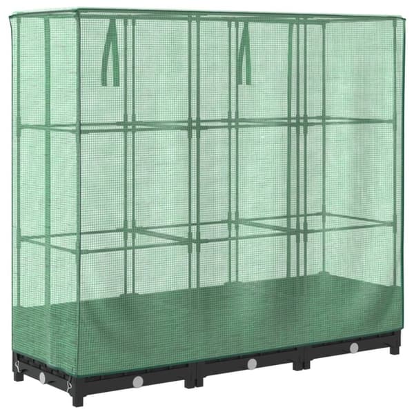 vidaXL højbed med drivhusovertræk 120x40x123 cm rattan-look