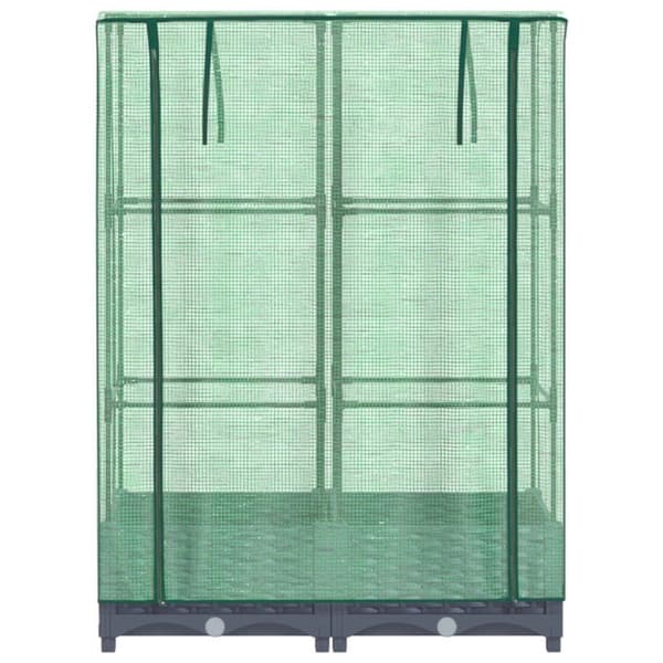 vidaXL højbed med drivhusovertræk 80x40x123 cm rattan-look
