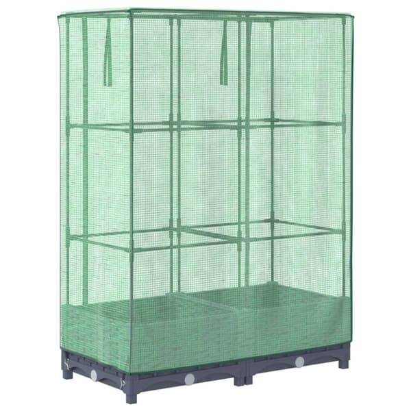 vidaXL højbed med drivhusovertræk 80x40x123 cm rattan-look