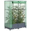 Miniatyrbillede 2 af 10: vidaXL højbed med drivhusovertræk 80x40x123 cm rattan-look