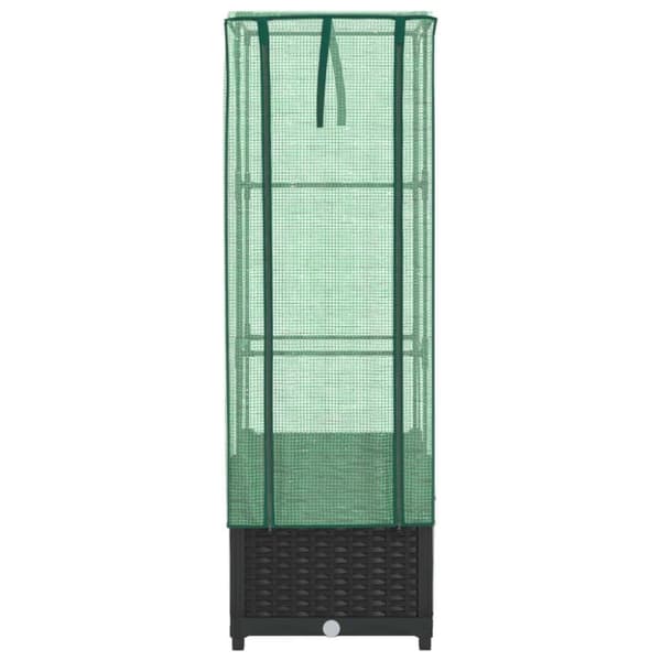 vidaXL højbed med drivhusovertræk 40x40x139 cm rattan-look