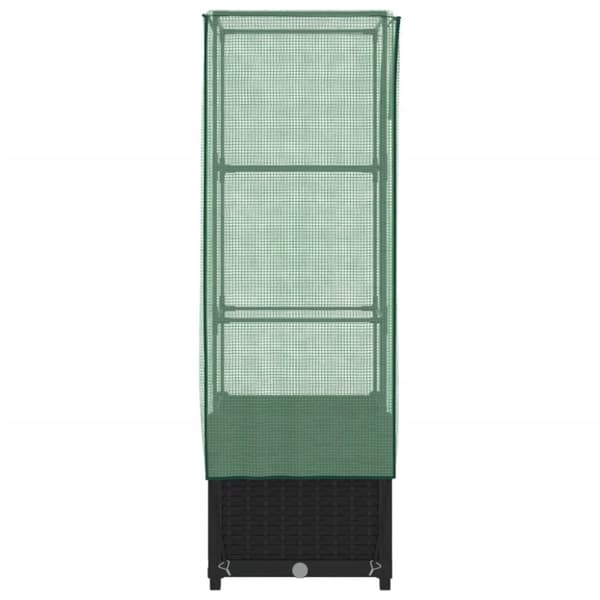 vidaXL højbed med drivhusovertræk 40x40x139 cm rattan-look