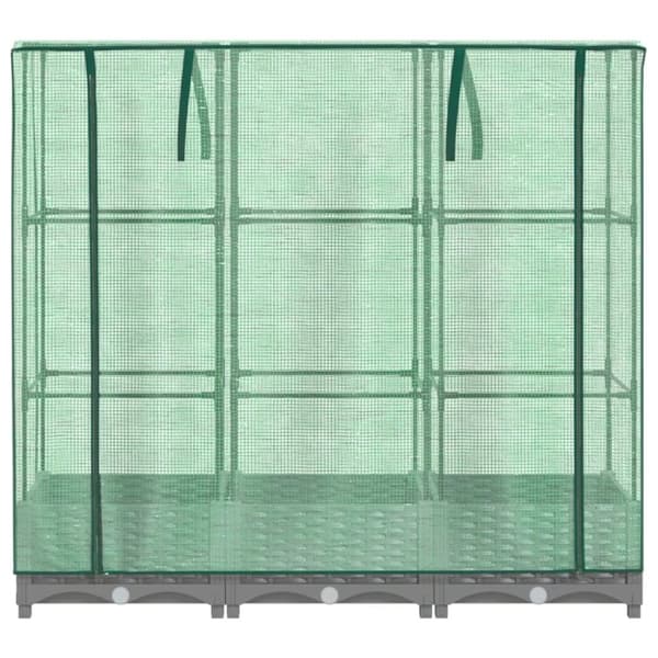 vidaXL højbed med drivhusovertræk 120x40x123 cm rattan-look