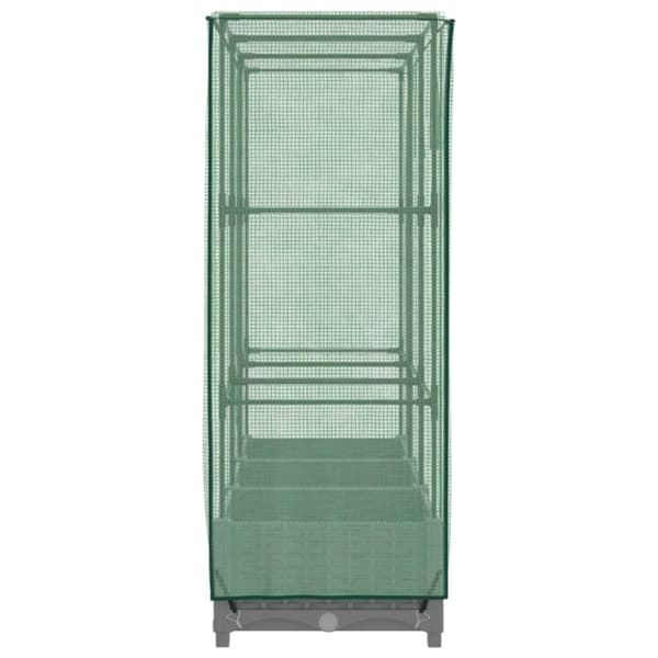 vidaXL højbed med drivhusovertræk 120x40x123 cm rattan-look
