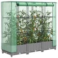 Miniatyrbillede 2 af 10: vidaXL højbed med drivhusovertræk 120x40x123 cm rattan-look