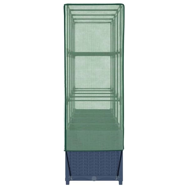 vidaXL højbed med drivhusovertræk 160x40x138 cm rattan-look