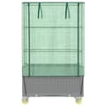 Miniatyrbillede 5 af 10: vidaXL højbed med overtræk og hjul 80x50x182 cm rattan-look