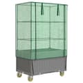 Miniatyrbillede 1 af 10: vidaXL højbed med overtræk og hjul 80x50x182 cm rattan-look