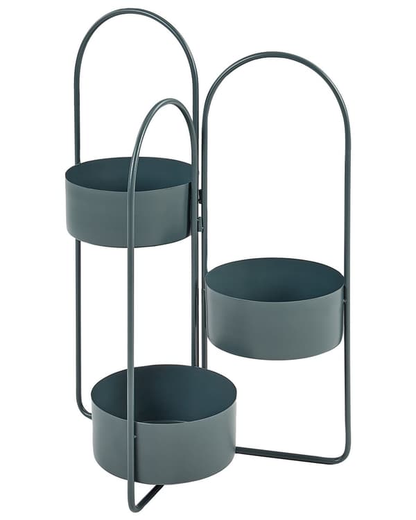 Plantestativ Blå Jern ø 23 cm Justerbar Blomsterkrukker på Ben Piedestal til Planter Moderne Minimalistisk Havekrukker Frostsikrer
