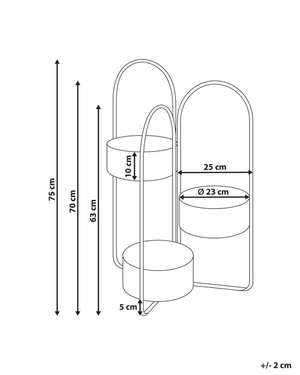 Plantestativ Sort Jern ø 23 cm Justerbar Blomsterkrukker på Ben Piedestal til Planter Moderne Minimalistisk Havekrukker Frostsikrer
