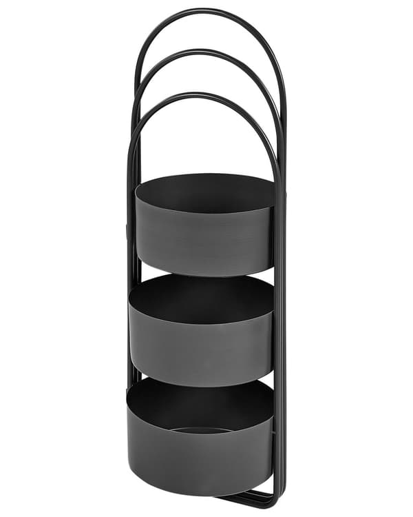 Plantestativ Sort Jern ø 23 cm Justerbar Blomsterkrukker på Ben Piedestal til Planter Moderne Minimalistisk Havekrukker Frostsikrer