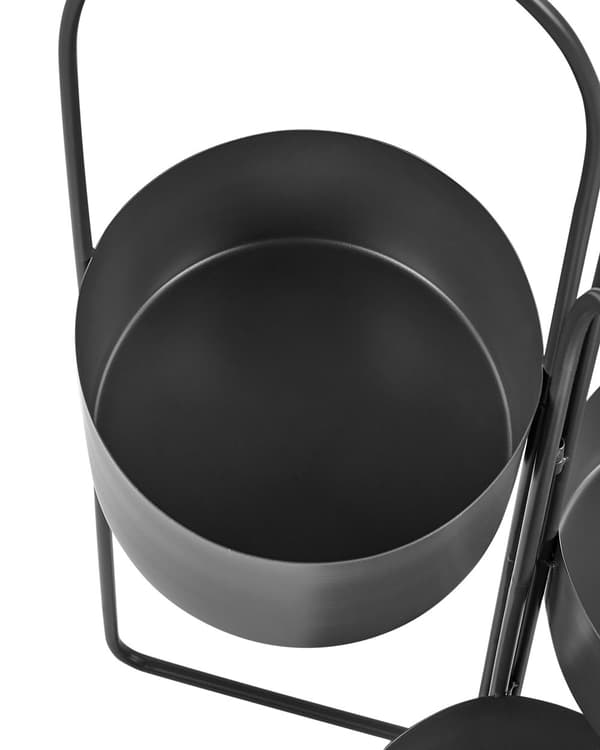 Plantestativ Sort Jern ø 23 cm Justerbar Blomsterkrukker på Ben Piedestal til Planter Moderne Minimalistisk Havekrukker Frostsikrer