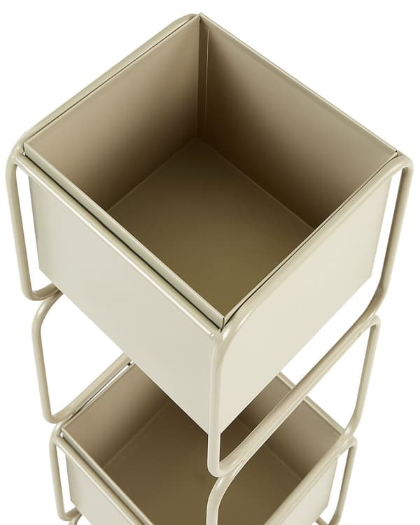 Plantestativ Beige Jern 20 x 20 cm Firkantede Blomsterkrukker på Ben Piedestal til Planter Moderne Minimalistisk Havekrukker Frostsikrer