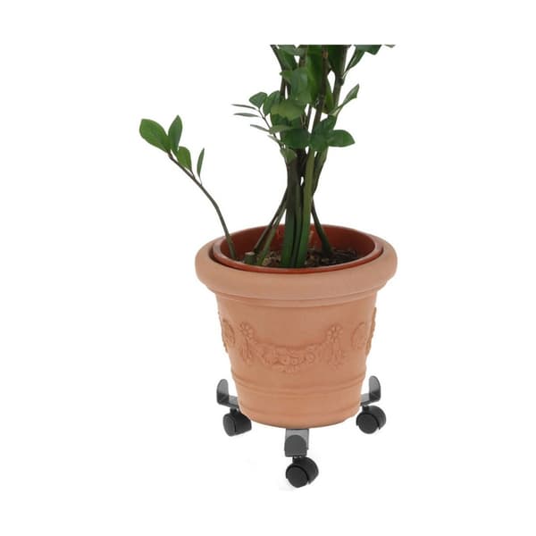 Blomsterpotte med Hjul Justerbar Grå Metall (30 cm)