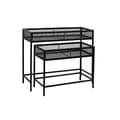 Miniatyrbilde 3 av 3: Sett med blomsterpotter Home ESPRIT Svart Metall 70 x 25 x 60 cm