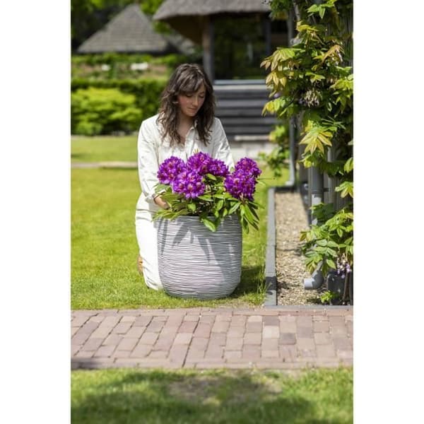 Capi Jardiniere Nature Rib 35 x 34 cm Elfenben KOFI932