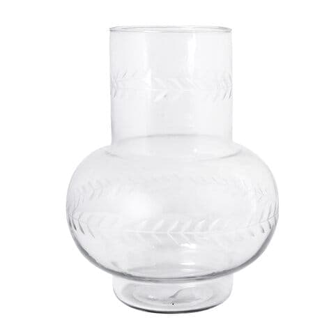 Vase Nora Etched Flowers