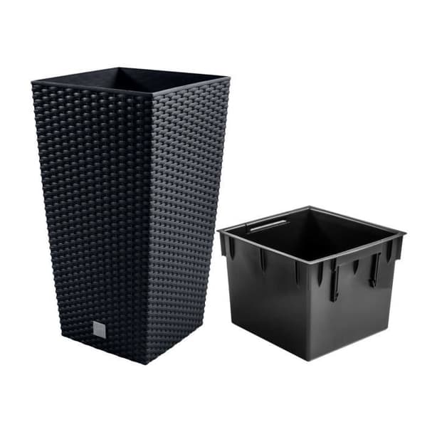 Blomkruka 19L med insats Prosperplast Rato Square antracit DRTS240-S433