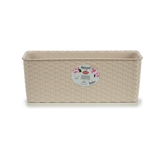 Kukkalaatikko Stefanplast 15,5 x 13,5 x 38,5 cm Beige Muovinen (12 osaa)