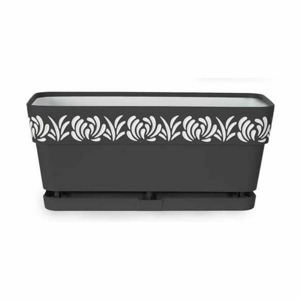Kukkalaatikko Stefanplast Gaia Antrasiitinharmaa Muovinen 13,3 x 12,3 x 29,3 cm (12 osaa)