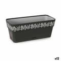 Pikkukuva 1 / 3: Kukkalaatikko Stefanplast Gaia Antrasiitinharmaa Muovinen 13,3 x 12,3 x 29,3 cm (12 osaa)