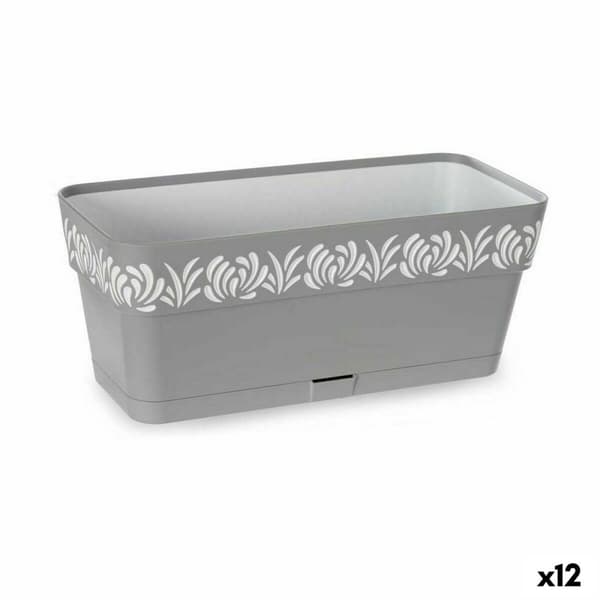 Kukkalaatikko Stefanplast Gaia Harmaa Muovinen 13,3 x 12,3 x 29,3 cm (12 osaa)
