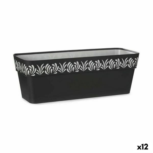 Kukkalaatikko Stefanplast Gaia Antrasiitinharmaa Muovinen 49,5 x 17 x 19 cm (12 osaa)