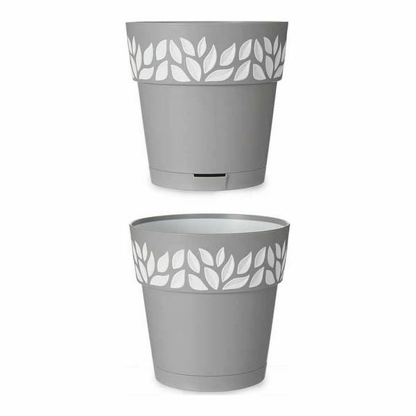 Självvattnande blomkruka Stefanplast Grå 15 x 15 x 15 cm Vit Plast (12 antal)
