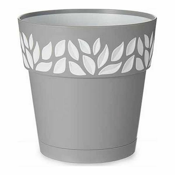 Självvattnande blomkruka Stefanplast Grå 15 x 15 x 15 cm Vit Plast (12 antal)
