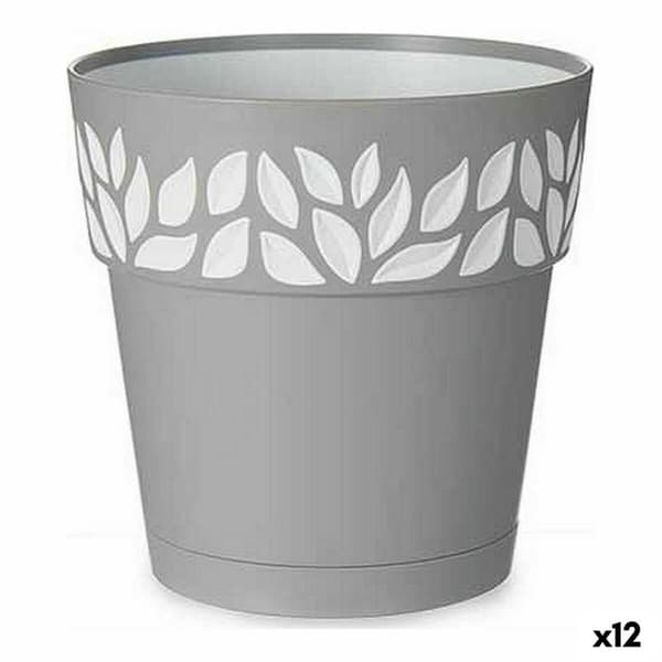 Självvattnande blomkruka Stefanplast Grå 15 x 15 x 15 cm Vit Plast (12 antal)