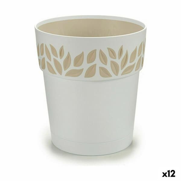 Självvattnande blomkruka Stefanplast Cloe Vit Plast 15 x 15 x 15 cm (12 antal)