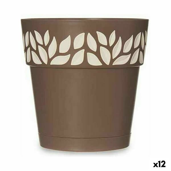 Självvattnande blomkruka Stefanplast Cloe Brun Plast 15 x 15 x 15 cm (12 antal)