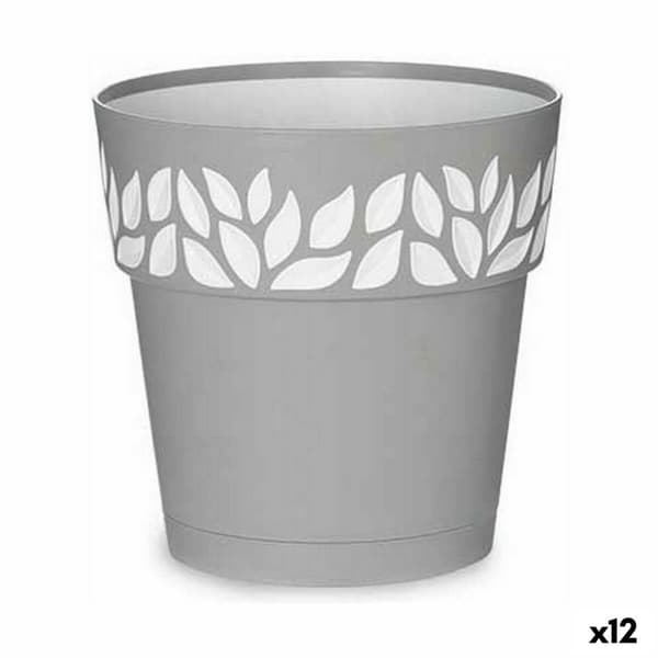 Självvattnande blomkruka Stefanplast Cloe Grå Plast 19 x 19 x 19 cm (12 antal)