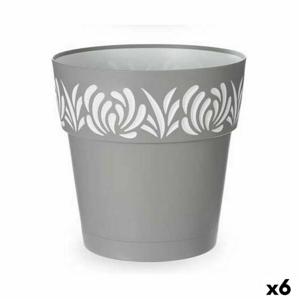 Självvattnande blomkruka Stefanplast Gaia Grå Plast 29 x 29 x 29 cm (6 antal)