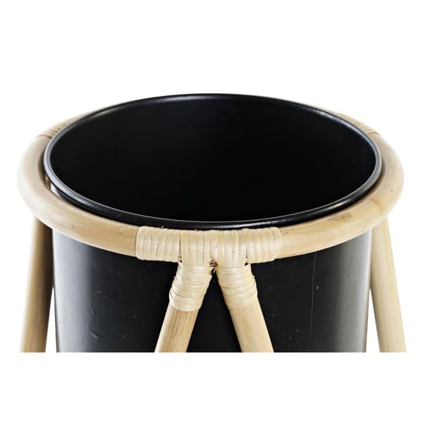 Kruka DKD Home Decor Naturell Svart Metall Kolonial Bambu (26 x 26 x 40 cm)