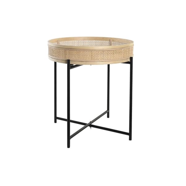 Kruka DKD Home Decor Naturell Svart Metall Rattan Skandinavisk (43 x 43 x 46 cm)
