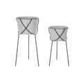 Miniatyrbillede 1 af 3: Grydesæt DKD Home Decor Sort Grå Metal Jern Firkantet 30 x 40 cm 37 x 37 x 82 cm (2 enheder)